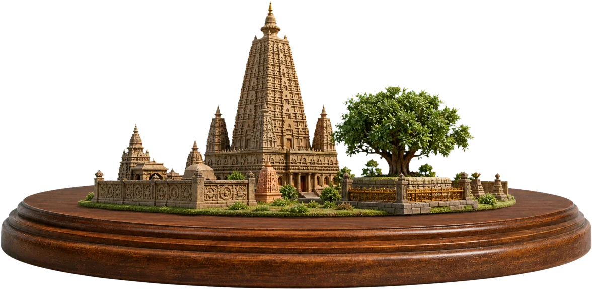 ブッダガヤの大菩提寺のミニチュア