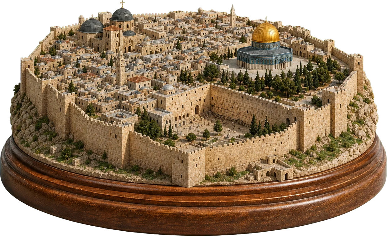 エルサレムの旧市街とその城壁群のミニチュア