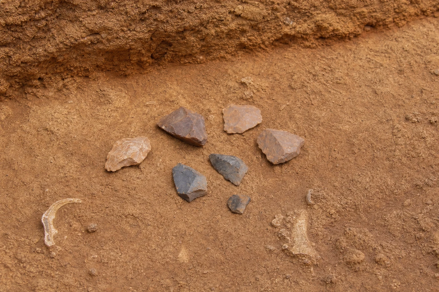 オモ川下流域の地層から見つかる先史時代の石器類