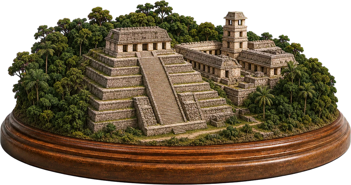 パレンケの古代都市と国立公園のミニチュア