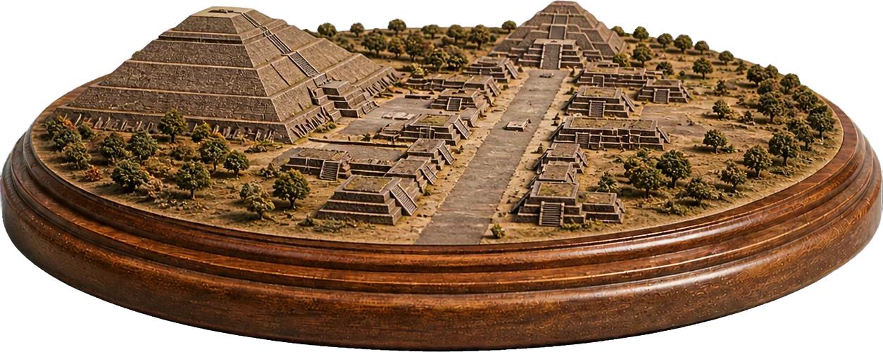 テオティワカンの古代都市のミニチュア