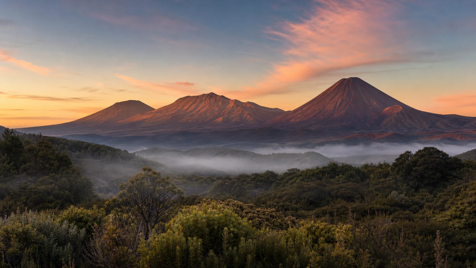 マオリが聖地として守ってきたトンガリロの山岳景観